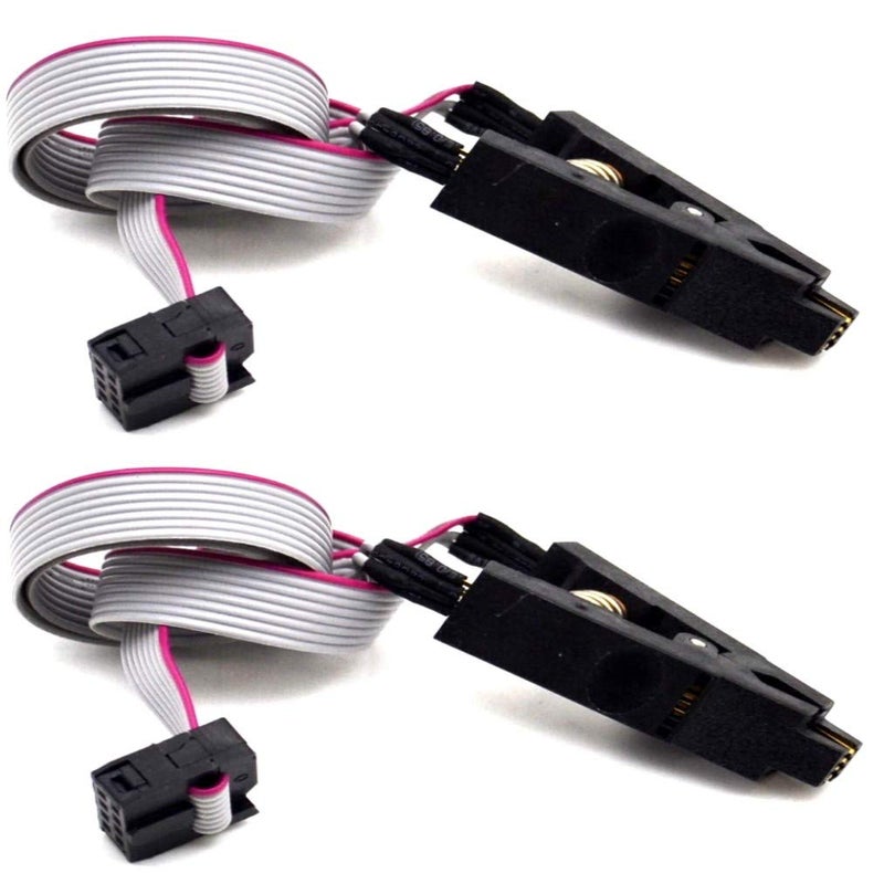 Chironal 2 Set SOP8 to DIP8 Test Clips and Board, 8 Pin, Cable Lengths 24cm, for EEPROM 93CXX/25CXX/24CXX in Circuit Programming on USB Programmer TL866CS TL866A EZP2010 (1Pcs Board) - Image 1